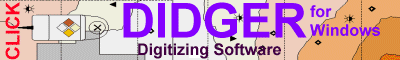 Didger for Windowx transforms points, lines, or areas from your paper maps, graphs, aerial photos, or other plotted information to a digital format you can use with your other software